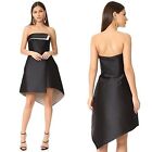 NWT Halston Heritage Zoeva Strapless Asymmetrical  Dress Black White Sz 6 *$425