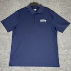 Seattle Seahawks Shirt Mens XL Navy NFL TX3 Cool Polo Performance Shirt Sleeve