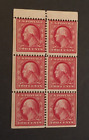 1908 #332a Mint Never Hinged Booklet Pane of 6 2 cent red Washington MNH OG
