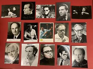 Classical Music Conductors, Lot of 15 Signed Photos or Real Photo Postcards