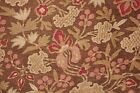 Fabric Antique French cretonne 1880 brown Arts and Crafts material upholstery ~