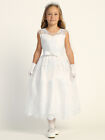 NEW Corded Embroidered Tulle Sequin Tea-Length Dress Holy Communion Flower Girl