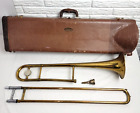 Vtg Bundy H & A Selmer Trombone & Blessing Case Mouthpiece Distressed instrument