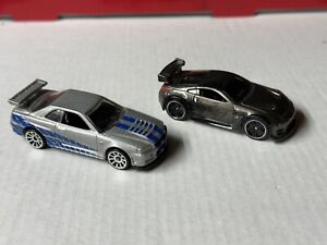 Hot Wheels Fast And Furious Nissan Skyline GT-R R34 + Nissan 350z