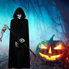 Sugar Skull Adults Grim Reaper Halloween Fancy Dress Costume Horror Death Cloak