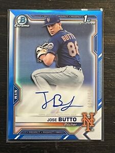New Listing2021 Bowman Chrome Jose Butto 1st Blue Refractor Auto 142/150  #CPA-JBU NY Mets