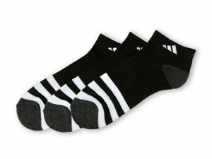 3 Pair Adidas Low Cut Socks, Men's Shoe Size 6-12, Black, Athletic L21 MP