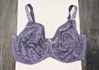 Glamorise 38H Wonderwire Purple Lace Underwire Bra Style 9845
