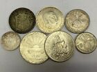 7 OLD SILVER COINS Mixed Foreign Lot***