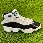 Nike Air Jordan 6 Rings Boys Size 4Y Black Athletic Shoes Sneakers 323419-115