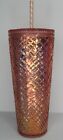 Starbucks 2021 Winter Holiday Jeweled Tumbler Cold Cup 24oz Rose Gold Venti New