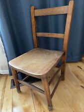 Vintage Rustic Child/Kid Solid Oak Wood School Playroom Desk Chair 25” tall