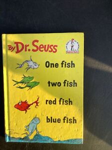 Dr Seuss One Fish Two Fish Red Fish Blue Fish, Vintage 1960 Bright & Early Books