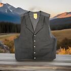 Wah Maker Frontier Clothing Vest Men’s Western Black Collared Large