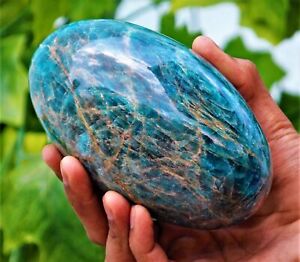 130MM Large Blue Apatite Crystal Gemstone Healing Energy Stone Lingam Specimen