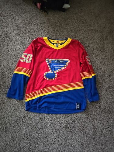 St. Louis Blues Jordan Binnington Adidas NHL Jersey Sz 52 Alternate Stanley Cup