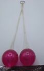 VINTAGE 1970’S KER-KNOCKERS Pink Sparkly  CLACKERS ACRYLIC LUCITE STRINGED BALLS