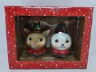 NEW Transpac Johanna Parker Nostalgic Reindeer & Snowman Holiday Ornament Set