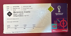 FIFA Qatar 2022 Match# 12 Morocco V. Croatia World Cup Ticket Category 3