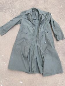 vintage Vietnam Raincoat Military Quarpel Mens Army Green Trench Coat 36XL USA