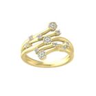10K Yellow Gold 0.25ct Lab Grown Diamond Cluster Ring for Women Sz 7 Color-DE