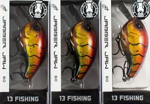 (LOT OF 3) 13 FISHING JABBER JAW 60 9/16OZ JJC60-77 FIRE AND ICE CRAW CP2483