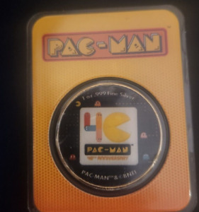 2020 Niue PAC-MAN 1 oz .999 Colorized Silver in TEP ~ 40th Anniversary - Only 4k