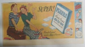 Fleer's Candy Coated Gum Ad: Super ! 1940's Size 7.5 x 15 inches