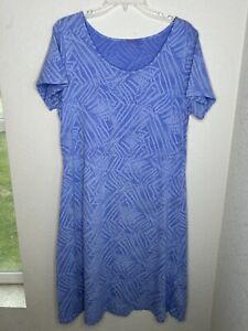 Fresh Produce Dress Medium Shirt Sadie Blue Periwinkle Cotton Beachy Geometric