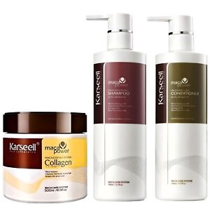 Karseell Dry Damaged Hair Repair Set Shampoo Conditioner Mask MACA Collagen Kit