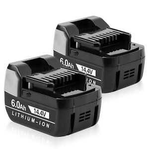 2 PACK 14.4V 6.0Ah Lithium-ion Battery For Hitachi BSL1460 BSL1415 BSL1415X