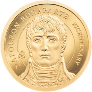 2021 St. Helena £2 200th Anniv. Napoleon 0.5g .9999 11m 24k Gold Proof Coin COA