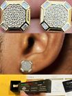 Large Men's Real MOISSANITE 14k Gold Plated Iced Earrings Hip Hop Passes Test ✅