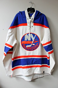 New NHL New York Islanders old time jersey style midweight cotton hoodie men XXL