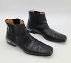 Gianni Versace Boots Black Size 9 Mens Leather Pull On Slip On Pre Owned