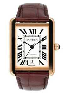 Cartier Tank Solo W5200026 18K Rose Gold Mens Watch