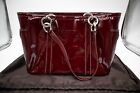 Vintage Embossed Coach Wine Burgundy Patent Leather Bag w/ Dust bag