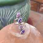 Solid 925 Sterling Silver Amethyst Gemstone Women's Handmade Ring All Size AK172