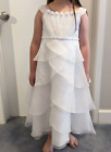 Us Angels Girls White Tiered Communion Flower Girl Confirmation Dress SZ 8 NWOT