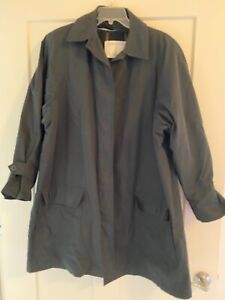 Vintage Womens London Fog Limited Edition Black Trench Coat Size 18 