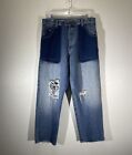 Vintage Y2K Pelle Pelle Jeans Hip Hop Baggy Skate Patched Rap 90s 35x33 JNCO
