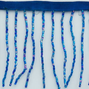 2-inch Bugle seed beaded fringe for lampshade or dress - by the yard