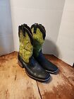 Ariat Square Toe Western Mens Boots Black & Green SZ 11 D Style 10008807