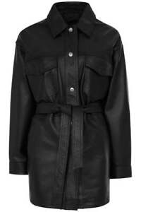 Women Leather Coat Lambskin Long Coat Black Trench Coat Stylish Long Coat