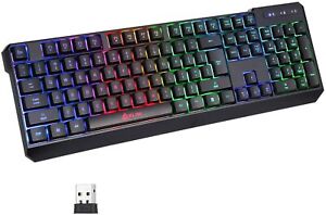 KLIM Chroma Rechargeable Wireless RGB Gaming Keyboard for PC, PS4, Xbox One, Mac