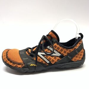 New Balance Minimus Shoes Mens 9.5 Orange Black Trail Running Vibram Sole MT10OB
