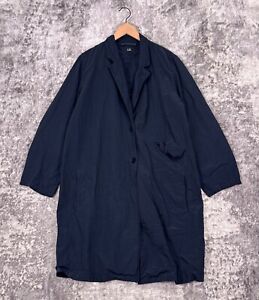 Vintage C.P. Company Coat 44 / XL Mens Blue Two Button Tech Fabric Trench