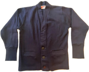 Vintage Vtg Classic Catholic School Boy Cardigan Long Sweater Navy Blue 12 - C1