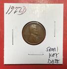 1922D US LINCOLN CENT! Semi Key Date! Lower Mintage! Old US Coin!