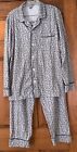 Lands' End Men’s Cotton Knit Pajamas Set Gray Geo Paisley Large 42-44 EUC